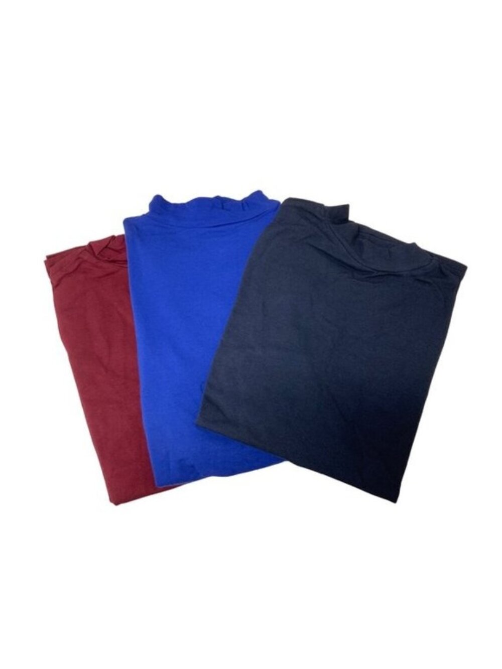 Zenana Womens Mock Neck Long Sleeve Tops Bundle Of 3